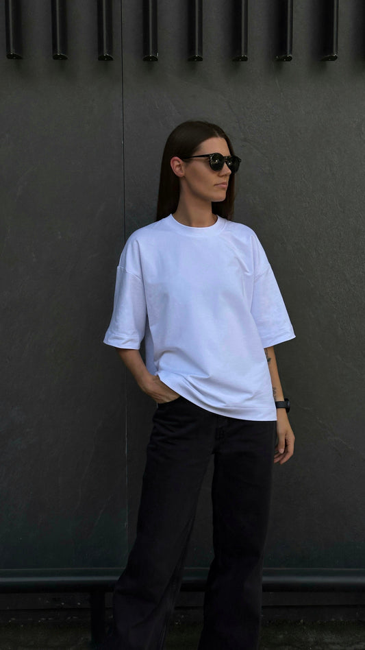 Tvarūs unisex marškinėliai trumpomis rankovėmis iš standžios medvilnės | Dūna