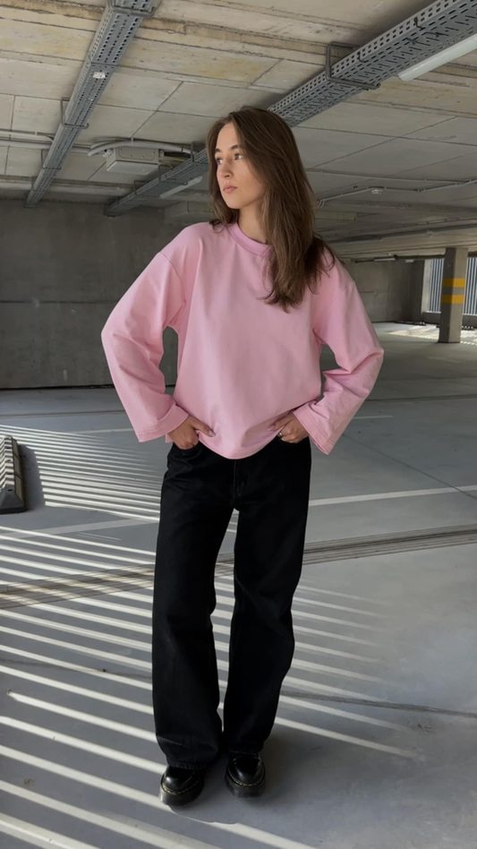 Tvarūs unisex marškinėliai ilgomis rankovėmis iš standžios medvilnės | Dūna