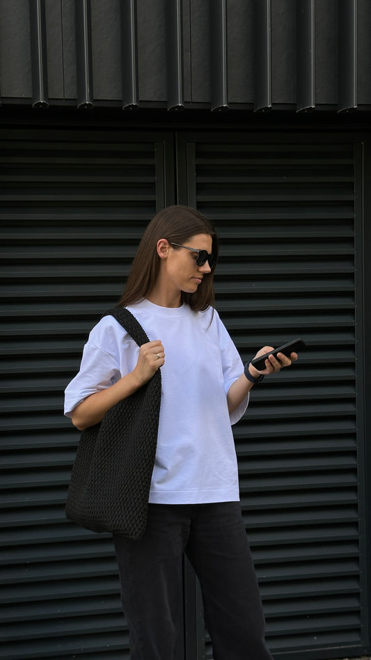 Didelė rankomis nerta rankinė | Dūna